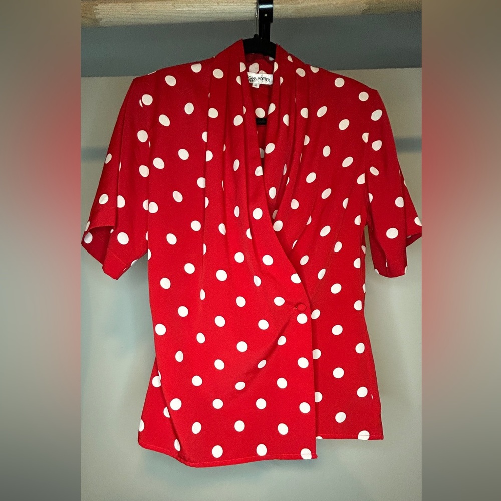 Red Polka Dot Blouse